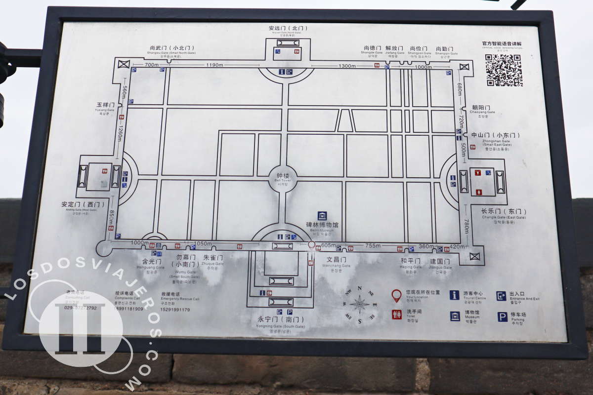 Mapa de la Muralla de Xian