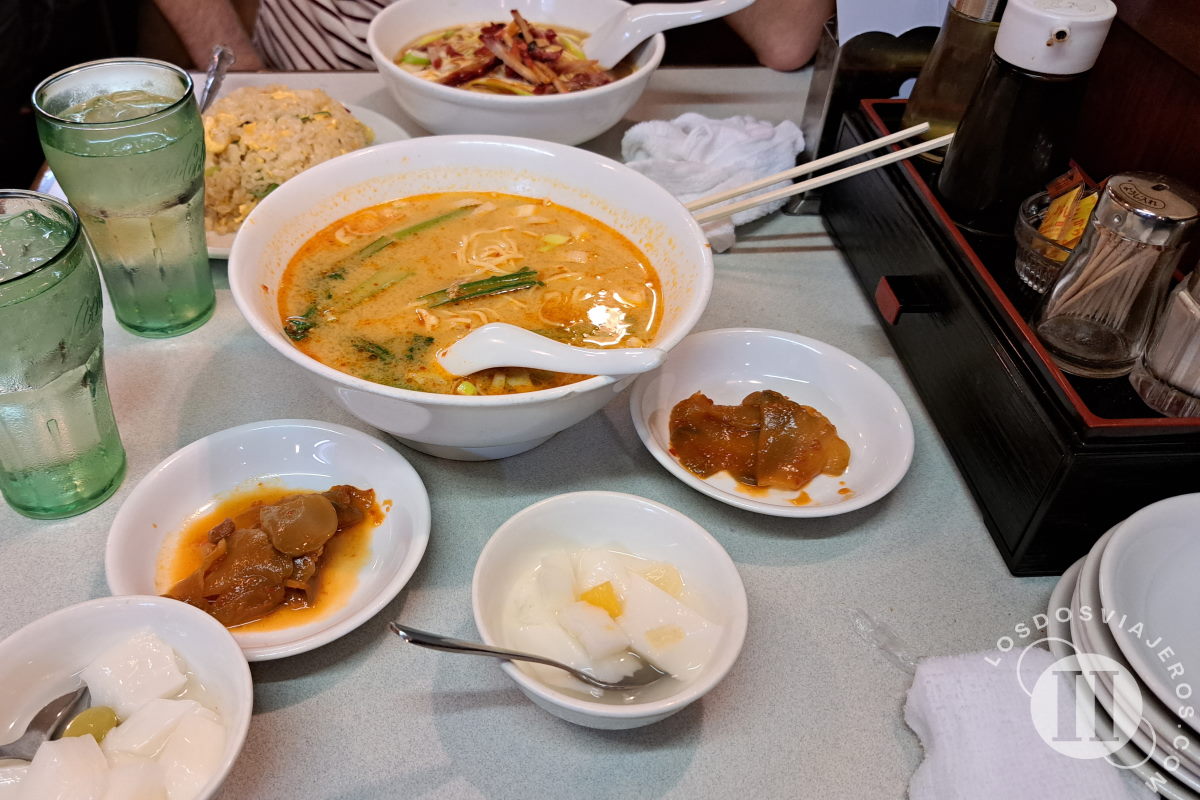 Comida china en el Barrio Chino de Yokohama