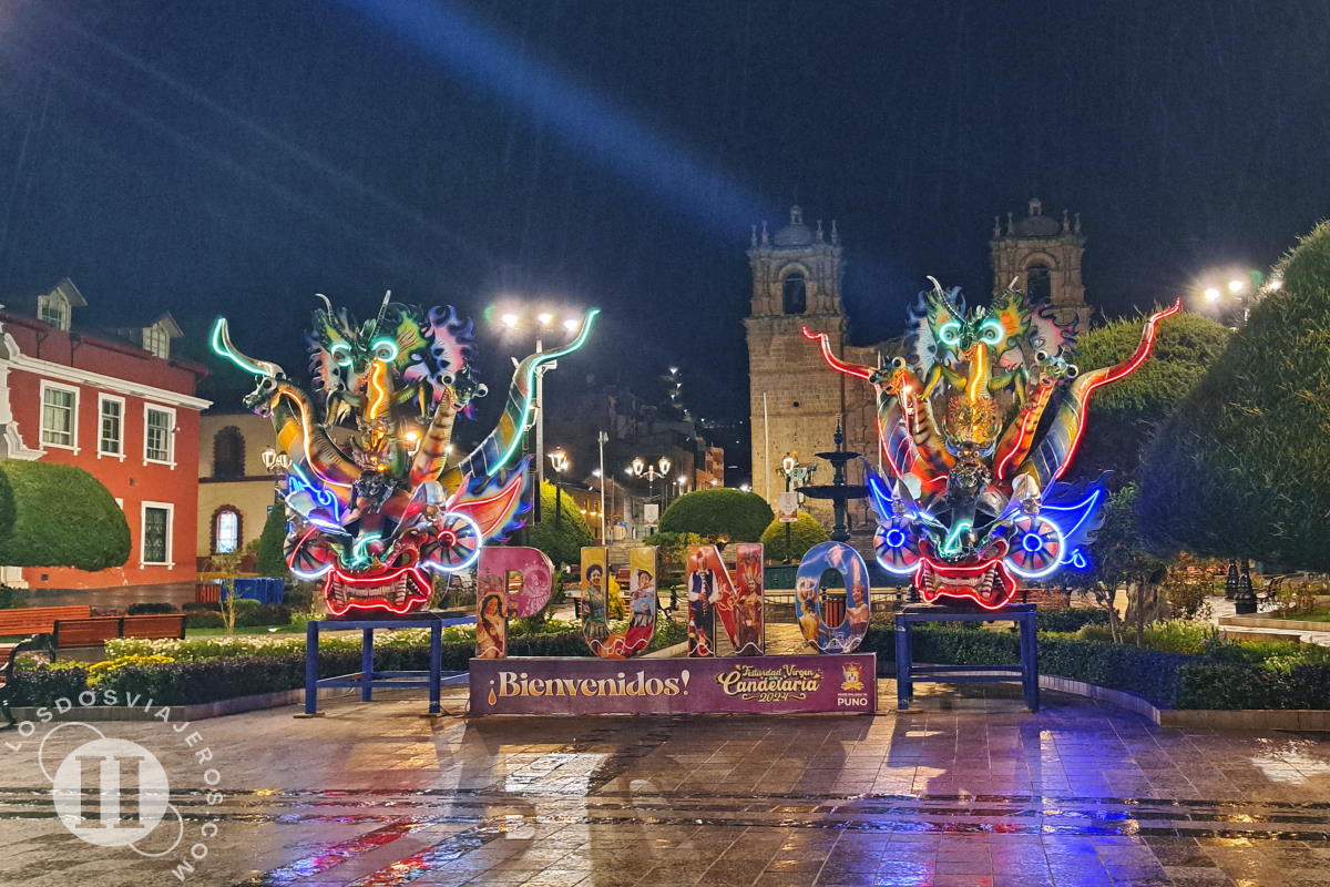 Plaza de Armas de Puno de noche